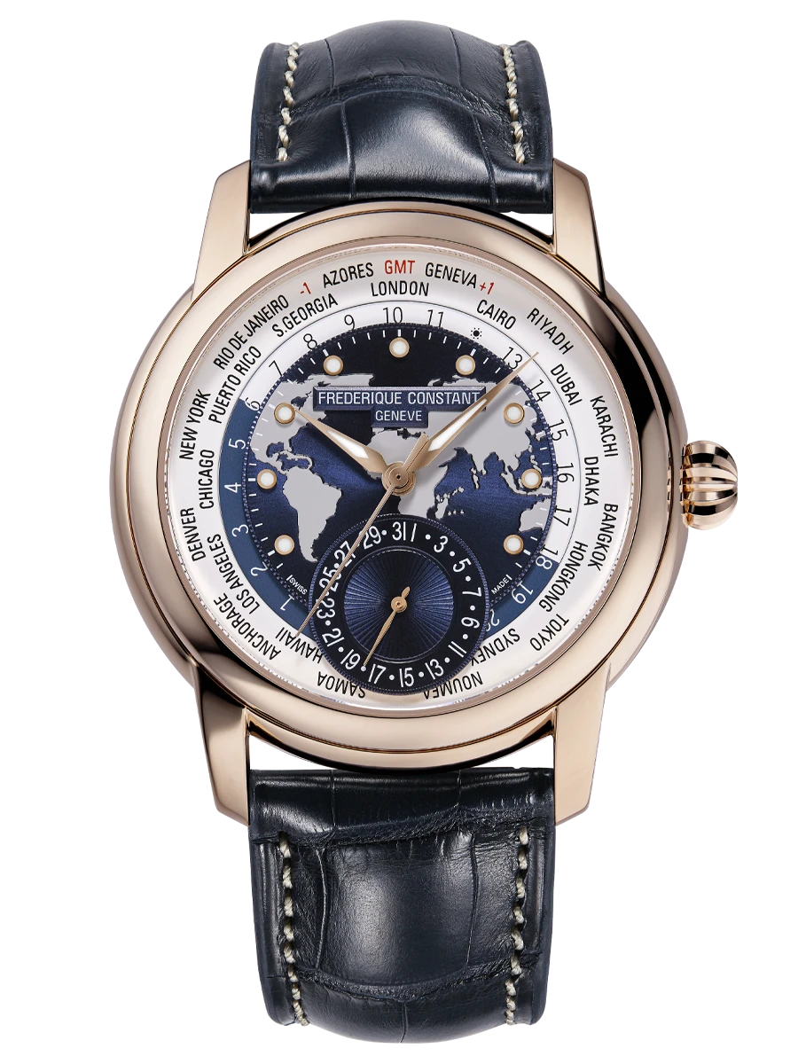 Frederique Constant Worldtimer Manufacture 18K GOLD LIMITED EDITION FC-718NWWM4H9