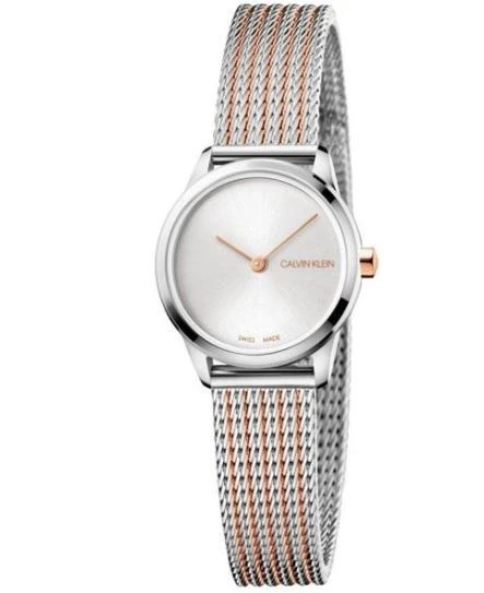 Calvin Klein MINIMAL SMALL MESH BICOLOR ROSE GOLD PVD K3M23B26